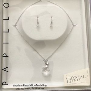 Crystal necklace and earrings